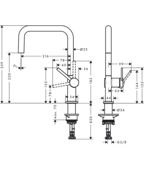 Смеситель Hansgrohe Talis 72806800
