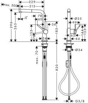 Смеситель Hansgrohe Talis 72808800