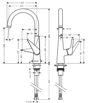 Смеситель Hansgrohe Talis S 72810000