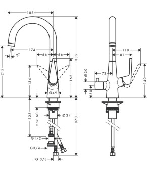 Смеситель Hansgrohe Talis S 72811000