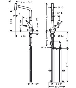 Смеситель Hansgrohe Metris M7115-H320 73803000