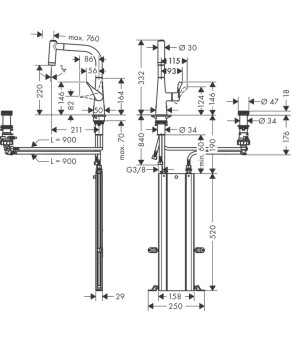 Смеситель Hansgrohe Metris M7120-H220 ST 73805800