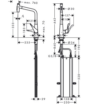 Смеситель Hansgrohe Metris Select 73816800