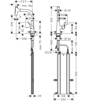 Смеситель Hansgrohe Metris Select 73817000