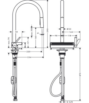 Смеситель Hansgrohe Aquno Select M8124-H170 73837000