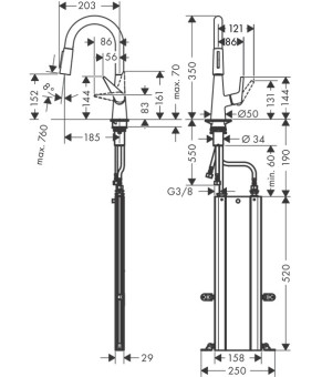 Смеситель Hansgrohe Talis M5116-H160 ST 73850800