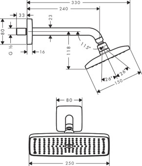 Верхний душ Hansgrohe Raindance E 27370000