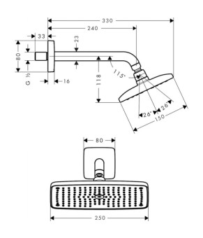 Верхний душ Hansgrohe Raindance E 27375000