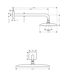Верхний душ Hansgrohe Raindance E 27376000
