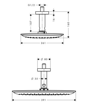 Верхний душ Hansgrohe PuraVida 27390400