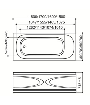 Ванна WGT Rialto Orta 170х70 RLTORT170BW