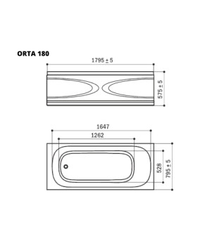 Ванна WGT Rialto Orta 180х80 RLTORT180BW