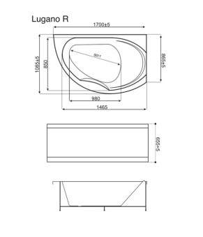 Ванна WGT Rialto Lugano RLTLGN170RBW