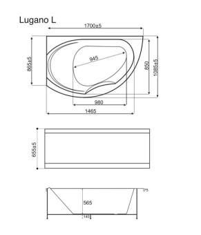 Ванна WGT Rialto Lugano RLTLGN170RBW