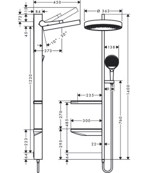 Душевой набор Hansgrohe Rainfinity 26842000