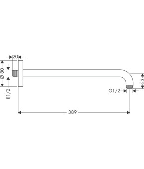 Держатель верхнего душа Hansgrohe 27413140