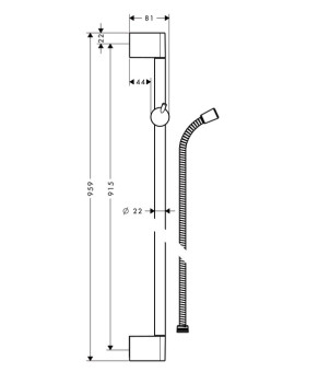 Душевая штанга со шлангом Hansgrohe Unica'Crometta 27614000