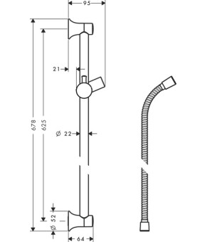 Душевая штанга со шлангом Hansgrohe Unica'Classic 27617000