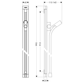 Душевая штанга со шлангом Hansgrohe Raindance 27636000