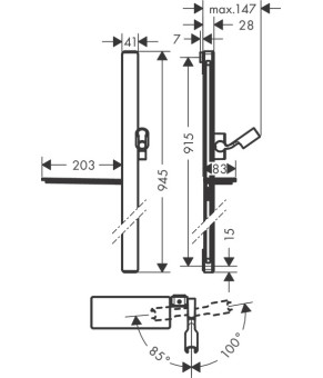 Душевая штанга со шлангом Hansgrohe Unica E 27640400