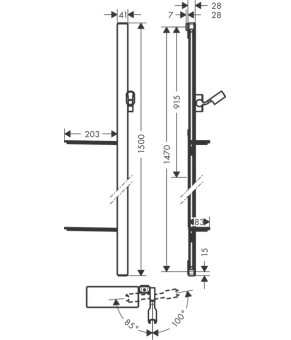 Душевая штанга со шлангом Hansgrohe Unica E 27645400