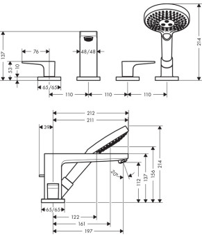 Смеситель Hansgrohe Metropol 74552000