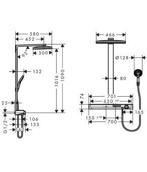 Душевая система Hansgrohe Rainmaker Select 27028400