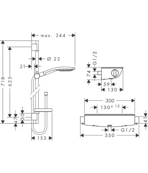 Смеситель Hansgrohe Ecostat Select 27036400