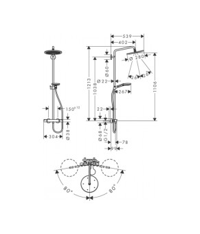 Душевая система Hansgrohe Croma Select 26890670
