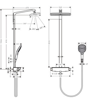 Душевая система Hansgrohe Raindance Select 27112400