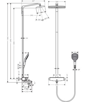 Душевая система Hansgrohe Raindance Select Showerpipe 27113000