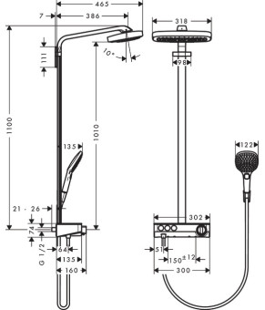 Душевая система Hansgrohe Raindance Select E 27127400