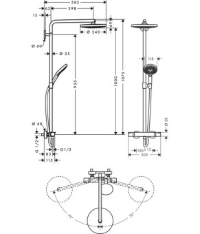 Душевая система Hansgrohe Raindance Select S 27129400