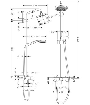 Душевая система Hansgrohe Croma 27154000