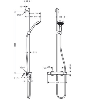 Душевая система Hansgrohe Croma Select S 27247400