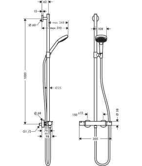 Душевая система Hansgrohe Croma Select E 27248400