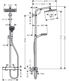 Душевая система Hansgrohe Crometta E 27281000