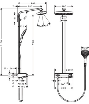 Душевая система Hansgrohe Raindance Select E 27283000