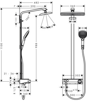 Душевая система Hansgrohe Raindance Select E 27287400