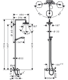 Душевая система Hansgrohe Crometta Select E 27352400