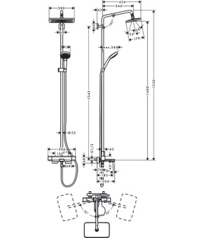 Душевая система Hansgrohe Croma E 27687000