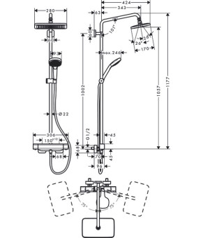 Душевая система Hansgrohe Croma E 27630000