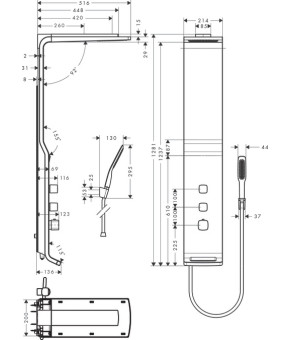 Душевая панель Hansgrohe Raindance 27008000