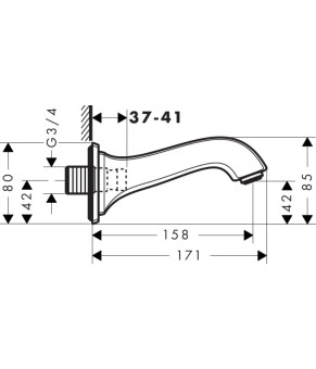 Излив на ванну Hansgrohe Metropol Classic 13425090