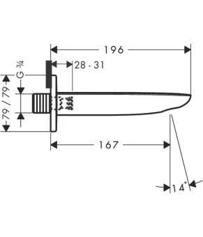 Излив на ванну Hansgrohe PuraVida 15412000