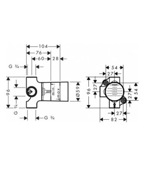 Скрытая часть переключающего вентиля Hansgrohe 15984180