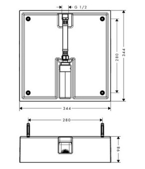 Скрытая часть верхнего душа Hansgrohe Raindance 26254180