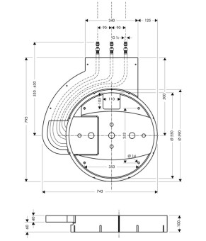 Скрытая часть верхнего душа Hansgrohe Rainmaker 28412180