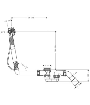 Слив-перелив Hansgrohe Exafill S 58116180