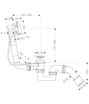 Слив-перелив Hansgrohe Exafill 58123000